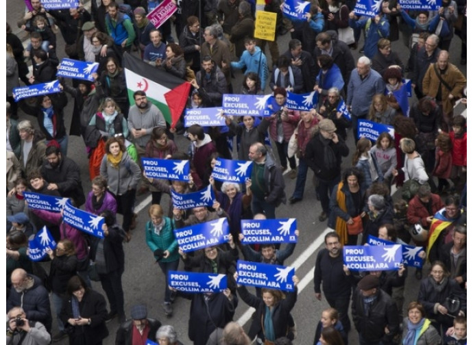 La Manifestazione pro immigrati a Barcellona