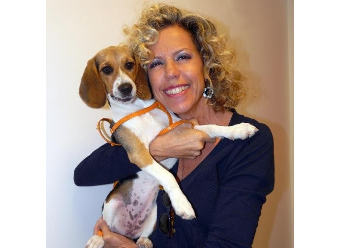 Monica Cirinnà con il suo inseparabile Fido Monica Cirinnà con il suo inseparabile Fido