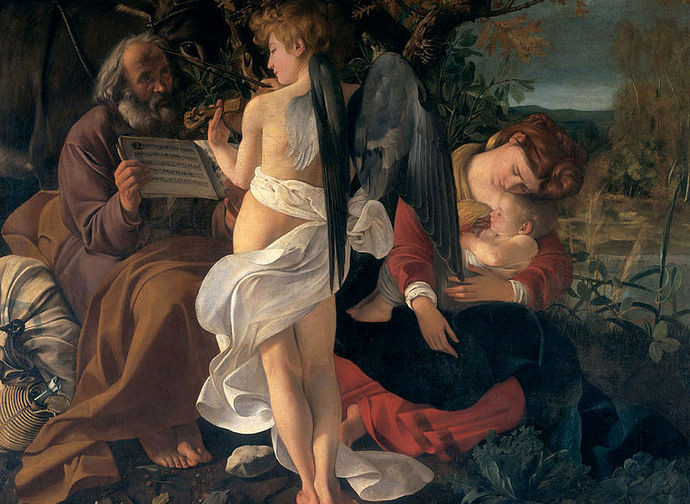 Riposo durante la fuga in Egitto - Caravaggio Riposo durante la fuga in Egitto - Caravaggio