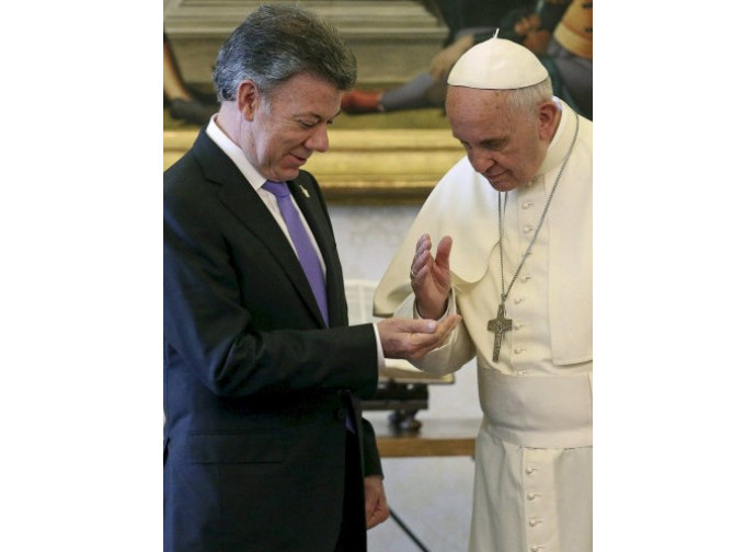 Il presidente colombiano e il Papa Il presidente colombiano e il Papa