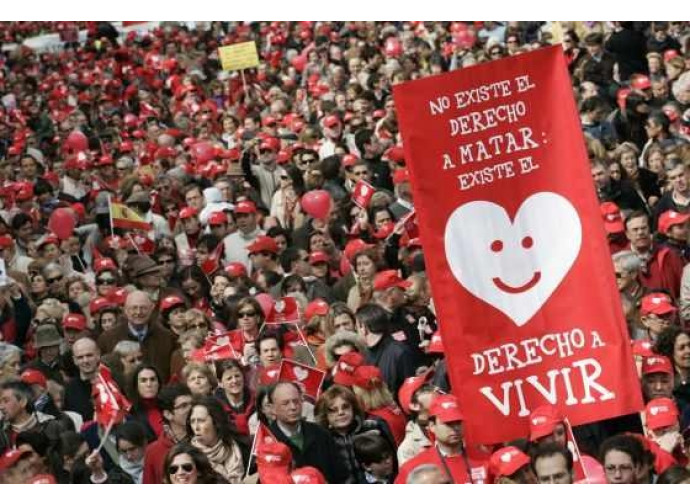 Una manifestazione in Cile contro l'aborto