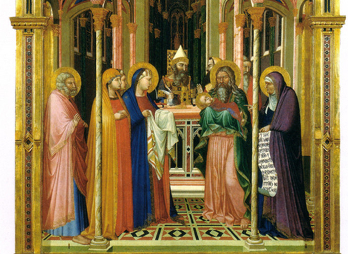 Ambrogio Lorenzetti, Presentazione al Tempio, Firenze - Galleria degli Uffizi