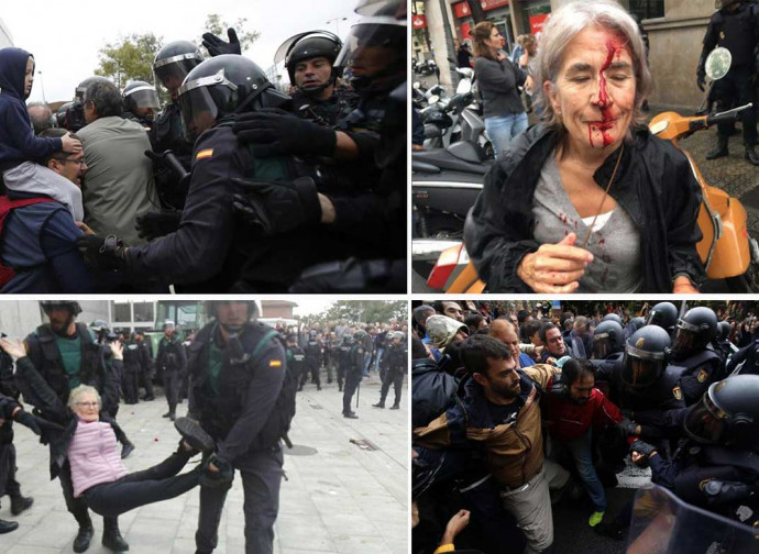 Barcellona, l'azione della polizia spagnola Barcellona, l'azione della polizia spagnola