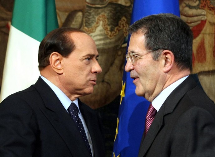 Berlusconi e Prodi (nel 2008)