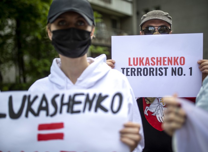 Protesta contro Lukashenko, in Lituania