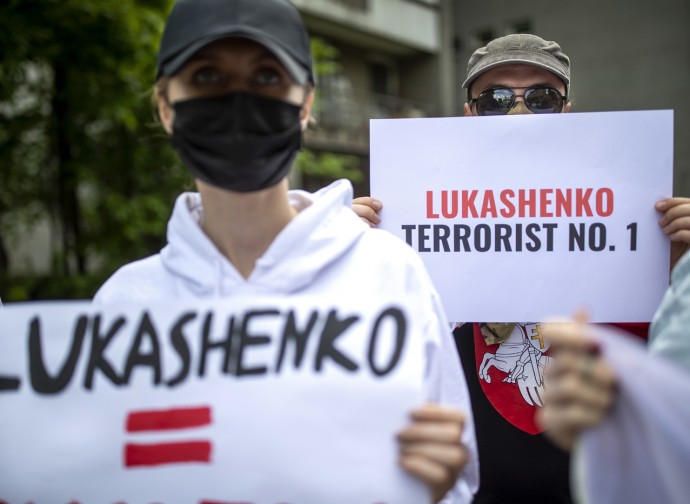 Protesta contro Lukashenko, in Lituania Protesta contro Lukashenko, in Lituania