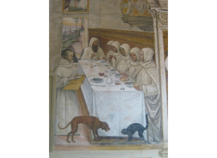 L'affresco all'interno dell'abbazia di Monte Oliveto Maggiore L'affresco all'interno dell'abbazia di Monte Oliveto Maggiore