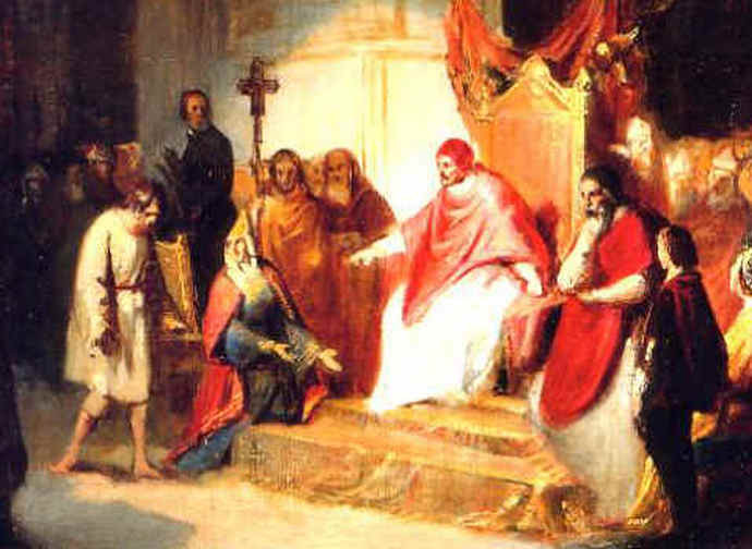 Canossa_san Gregorio VII ed Enrico IV