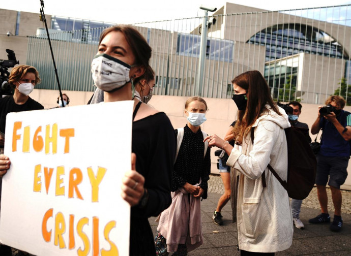 Greta Thunberg fra le attiviste del Fridays for Future in Germania