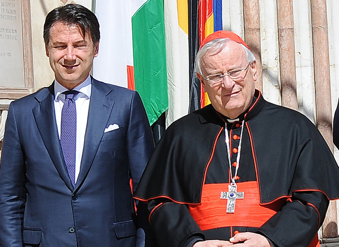 Giuseppe Conte e il cardinale Bassetti Giuseppe Conte e il cardinale Bassetti