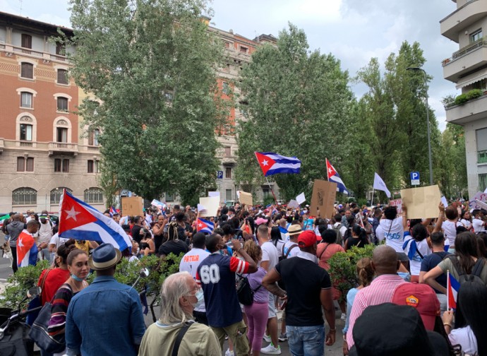 Manifestazione del dissenso cubano a Milano