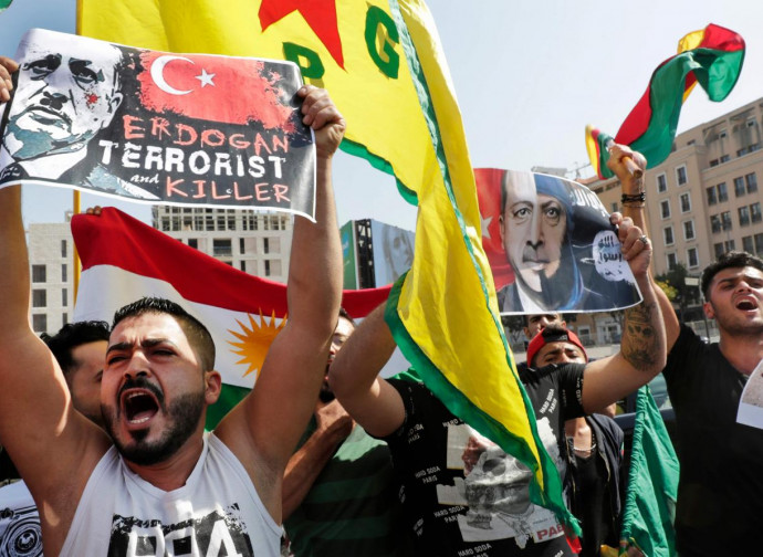 Manifestazione curda contro Erdogan