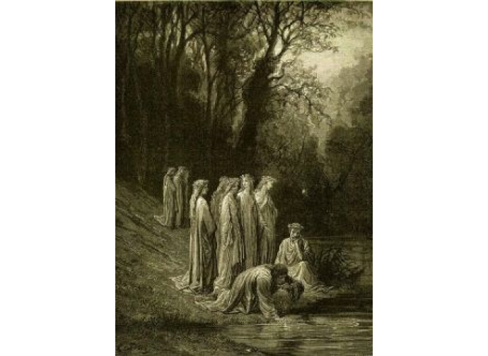 Dante nel fiume Eunoè