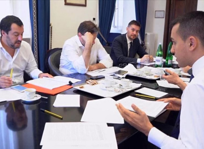 Salvini e Di Maio al lavoro sul programma Salvini e Di Maio al lavoro sul programma