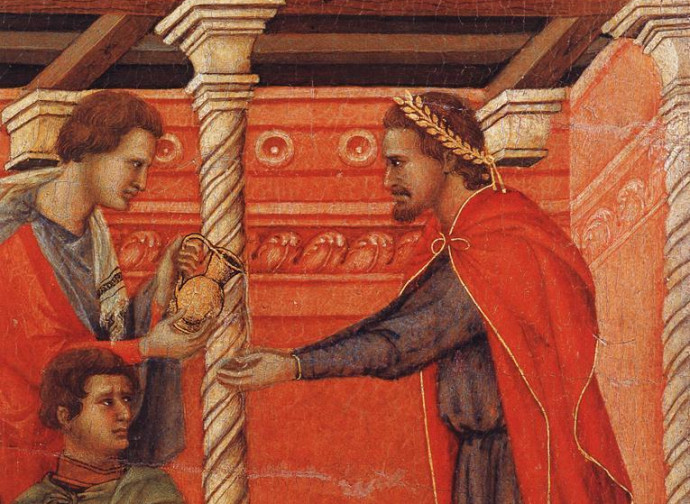Pilato si lava le mani (particolare)_Duccio di Buoninsegna