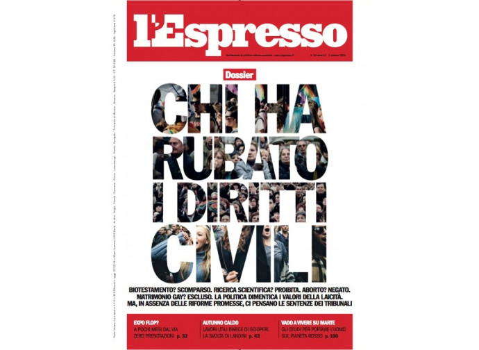 La copertina dell'ultimo numero de l'Espresso La copertina dell'ultimo numero de l'Espresso