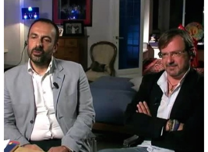 I due militanti gay durante un'ospitata tv I due militanti gay durante un'ospitata tv