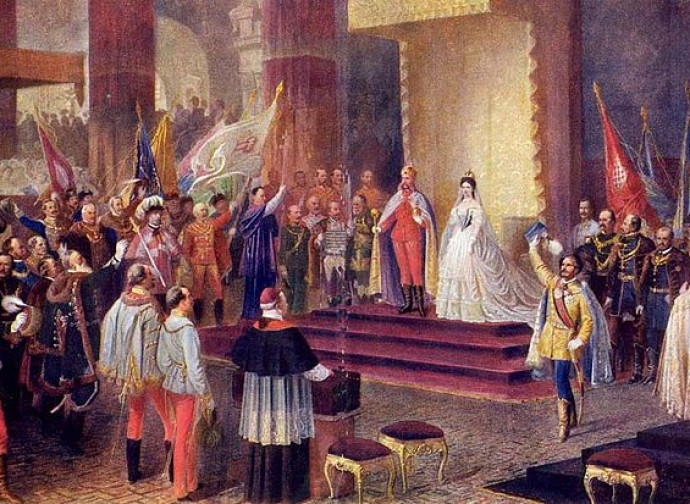 L'incoronazione a Budapest di Francesco Giuseppe L'incoronazione a Budapest di Francesco Giuseppe