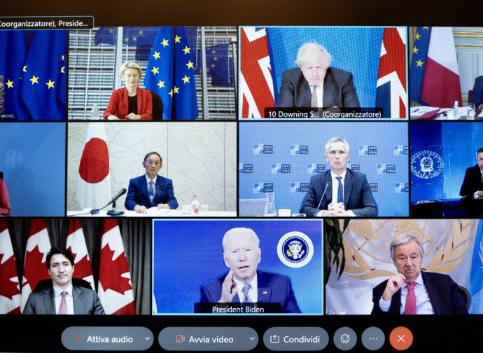 La riunione virtuale del G7 La riunione virtuale del G7