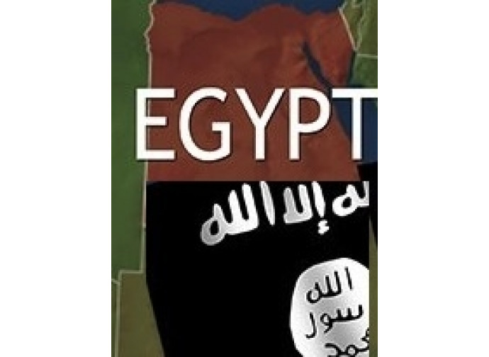La bandiera nera dell'Isis sull'Egitto La bandiera nera dell'Isis sull'Egitto