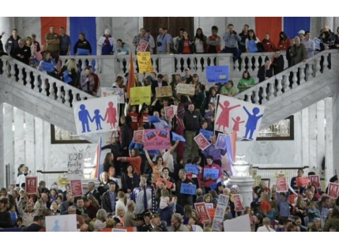 Protesta anti-matrimonio gay nello Utah Protesta anti-matrimonio gay nello Utah