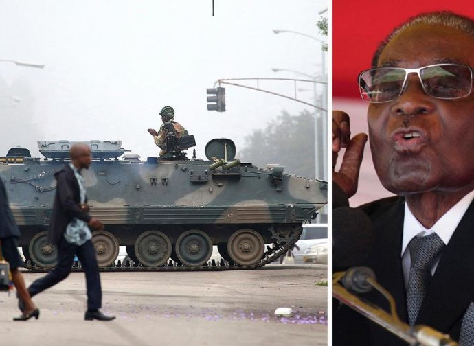 Il golpe contro Robert Mugabe (a destra)