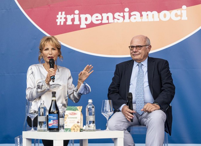 Lilli Gruber con Massimo Galli Lilli Gruber con Massimo Galli
