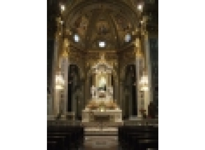 L'altare del santuario della Madonna della Guardia sopra Genova