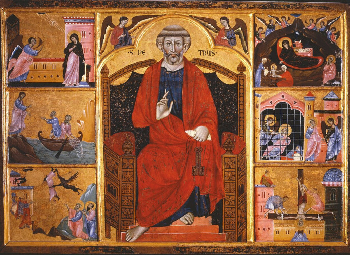 San Pietro in trono e storie della sua vita (Guido di Graziano, Pinacoteca di Siena, CC)
