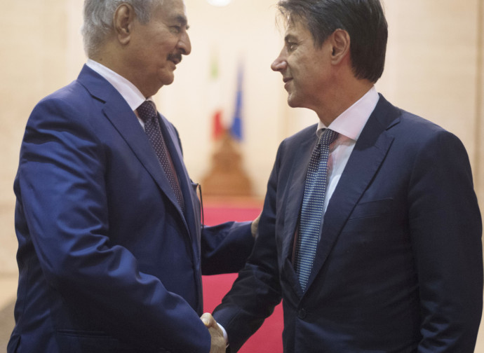 Khalifa Haftar e Giuseppe Conte