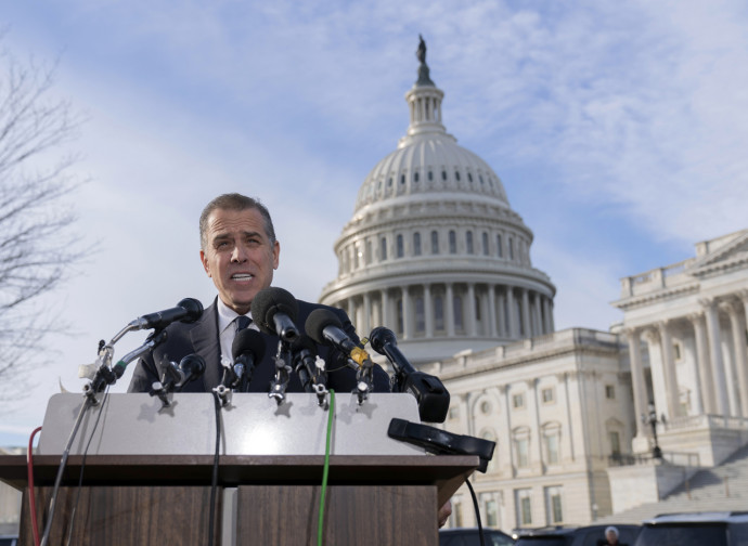 Hunter Biden in conferenza stampa (La Presse)