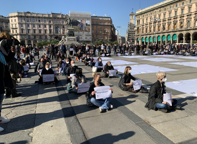 La protesta a Milano