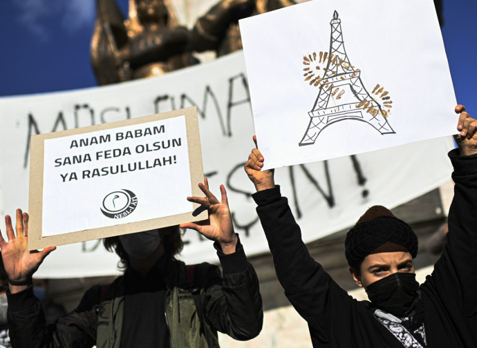 Manifestazione anti-francese a Istanbul