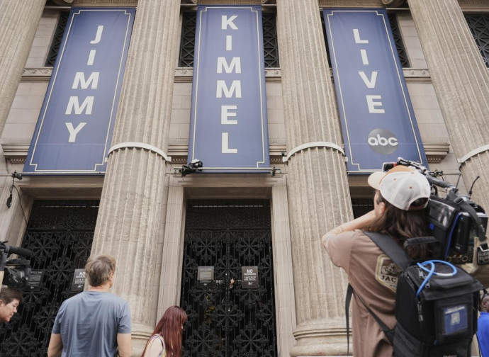 Lo studio del programma di Jimmy Kimmel della Abc (La Presse)