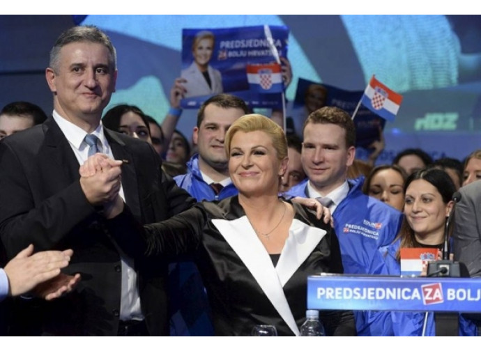 Kolinda Grabar Kitarović festeggia la vittoria Kolinda Grabar Kitarović festeggia la vittoria