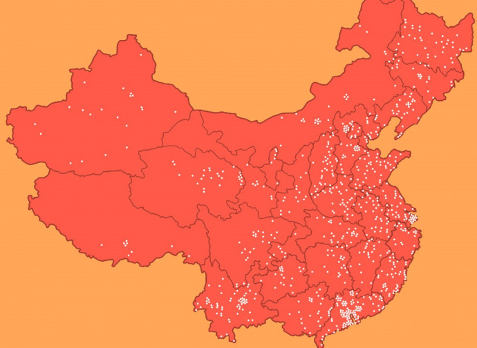 Mappa dei Laogai in Cina (1992) Mappa dei Laogai in Cina (1992)