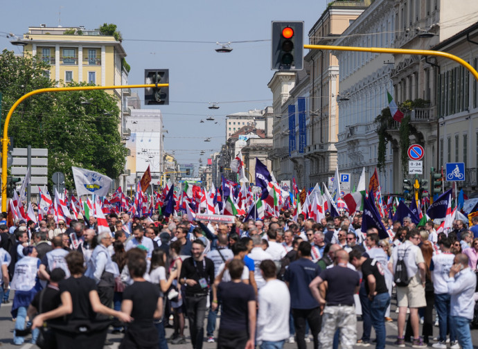Manifestazione della Lega e dei Patrioti europei (La Presse)