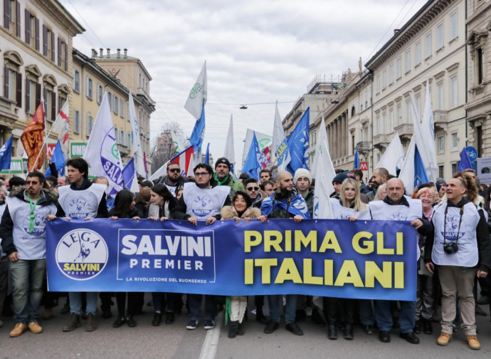 Manifestazione leghista Manifestazione leghista