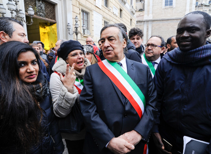 La manifestazione di ieri a Palermo del sindaco Orlando