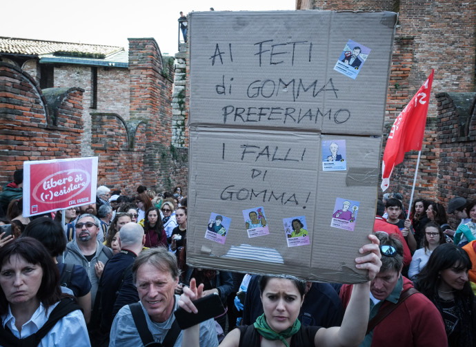 La manifestazione delle femministe di ieri