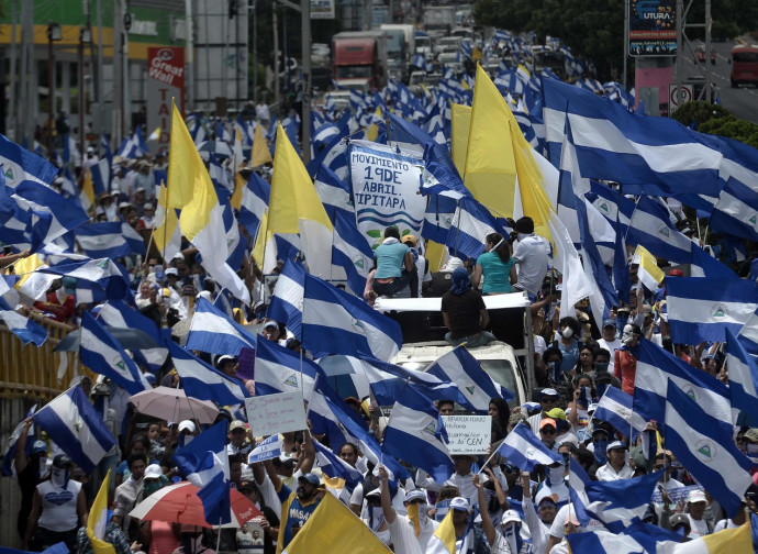 La manifestazione di Managua in difesa della Chiesa La manifestazione di Managua in difesa della Chiesa