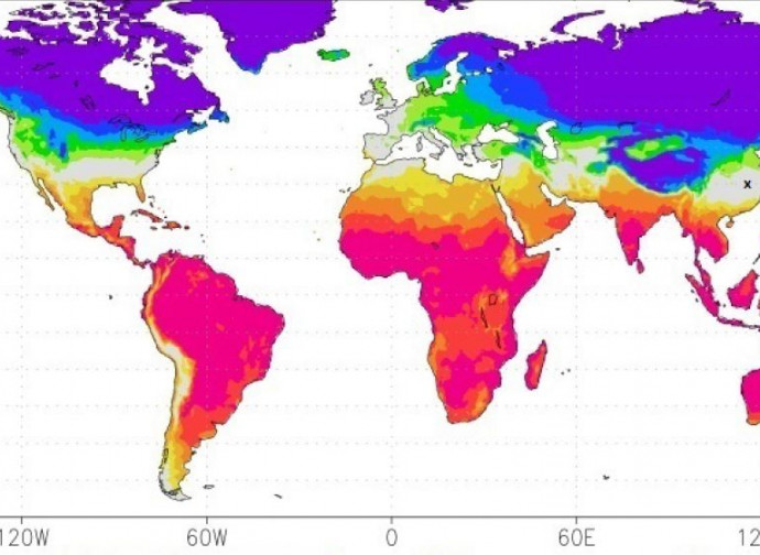 La mappa delle temperature in febbraio