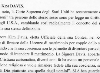 Il caso Kim Davis e la smentita che conferma