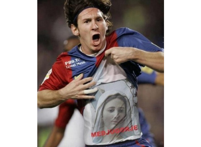 Leo Messi con la maglietta di Medjugorie