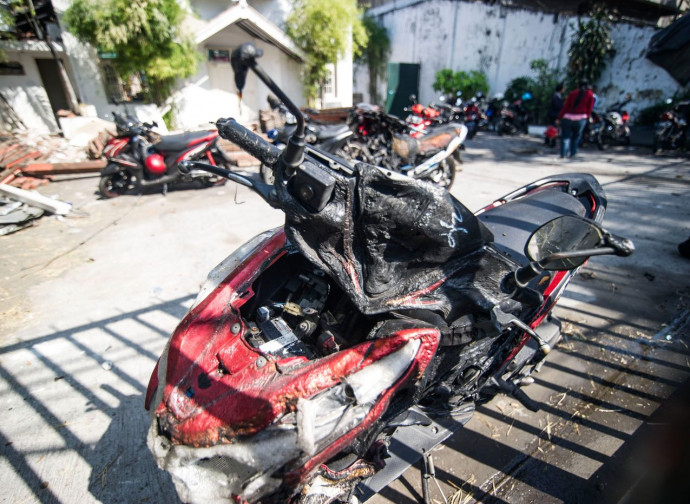 Una delle moto bombe usate per l'attentato