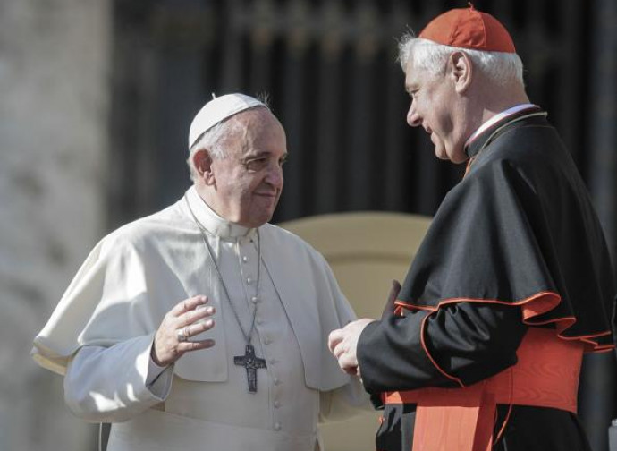 Il cardinale Müller con papa Francesco