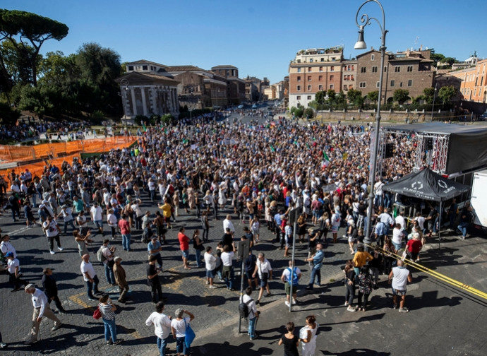 Un'immagine della manifestazione di sabato a Roma