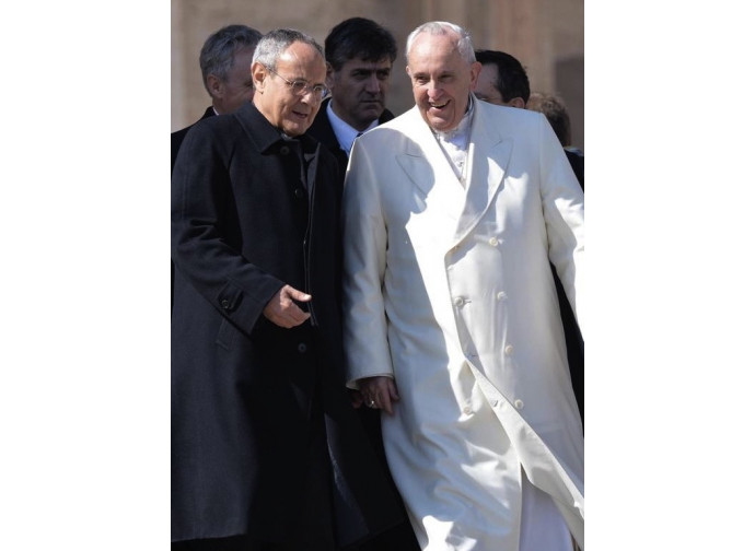 Don Julian Carron e papa Francesco Don Julian Carron e papa Francesco