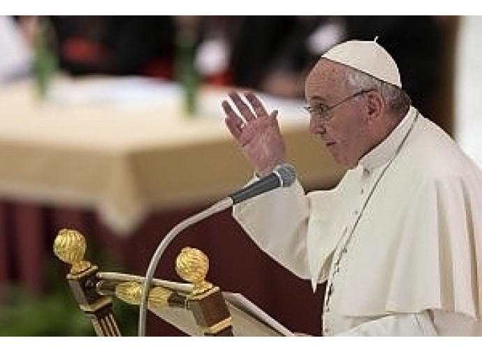 Papa Francesco durante l'udienza