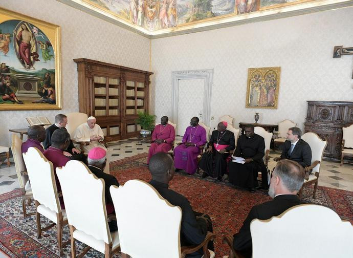 Papa Francesco con la delegazione delle Chiese del Sud Sudan